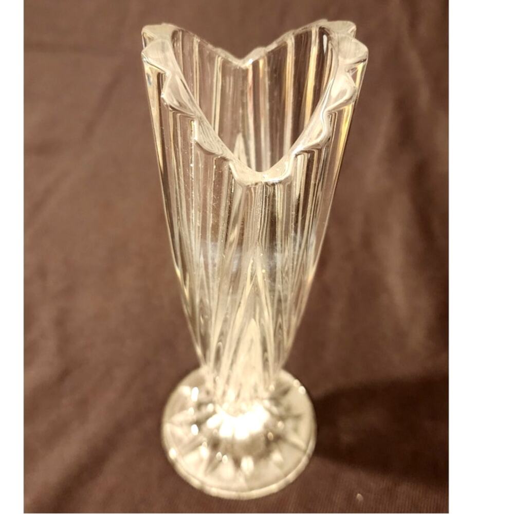 Marquis by Waterford Crystal Bud Vase 7.25" Fluted Cut Glass Flower Vase